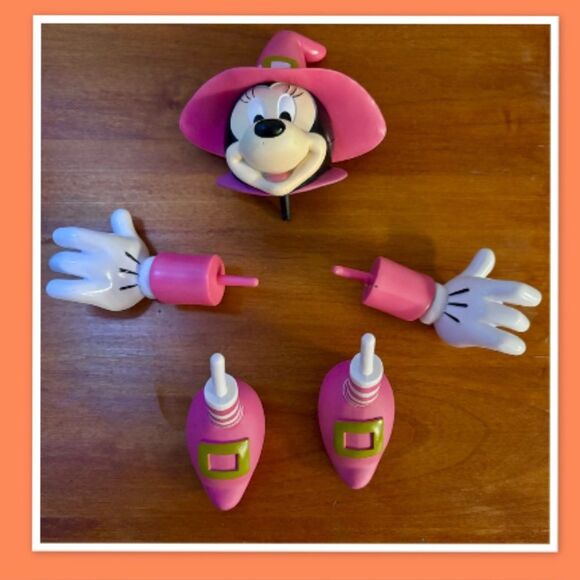 Minnie Mouse Halloween Pumpkin Push In - 5 Pieces -  Pink - Picture 1 of 2